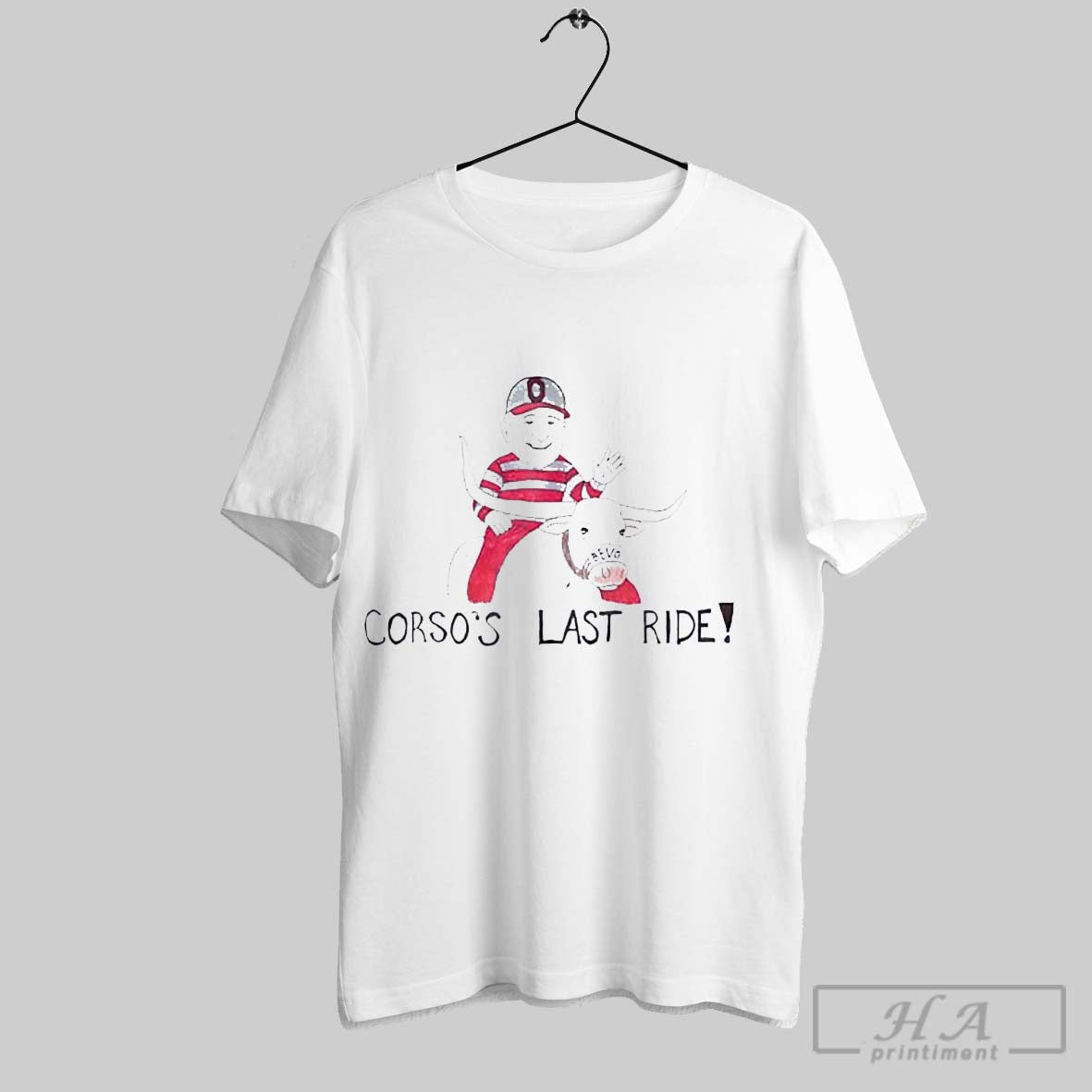 Official Lee Corso Osu Corsos Last Ride Bevo - Adult & Kids T-Shirts, Sweatshirts & Hoodies apparel design preview 1