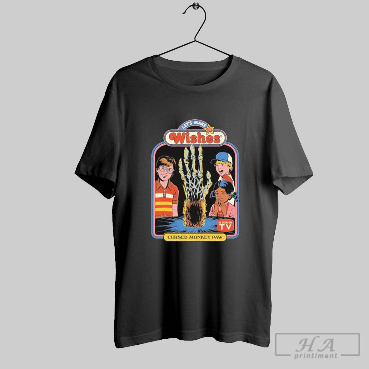 Official Lets Make Wishes Cursed Monkey Paw As Seen - Adult & Kids T-Shirts, Sweatshirts & Hoodies apparel design preview 1