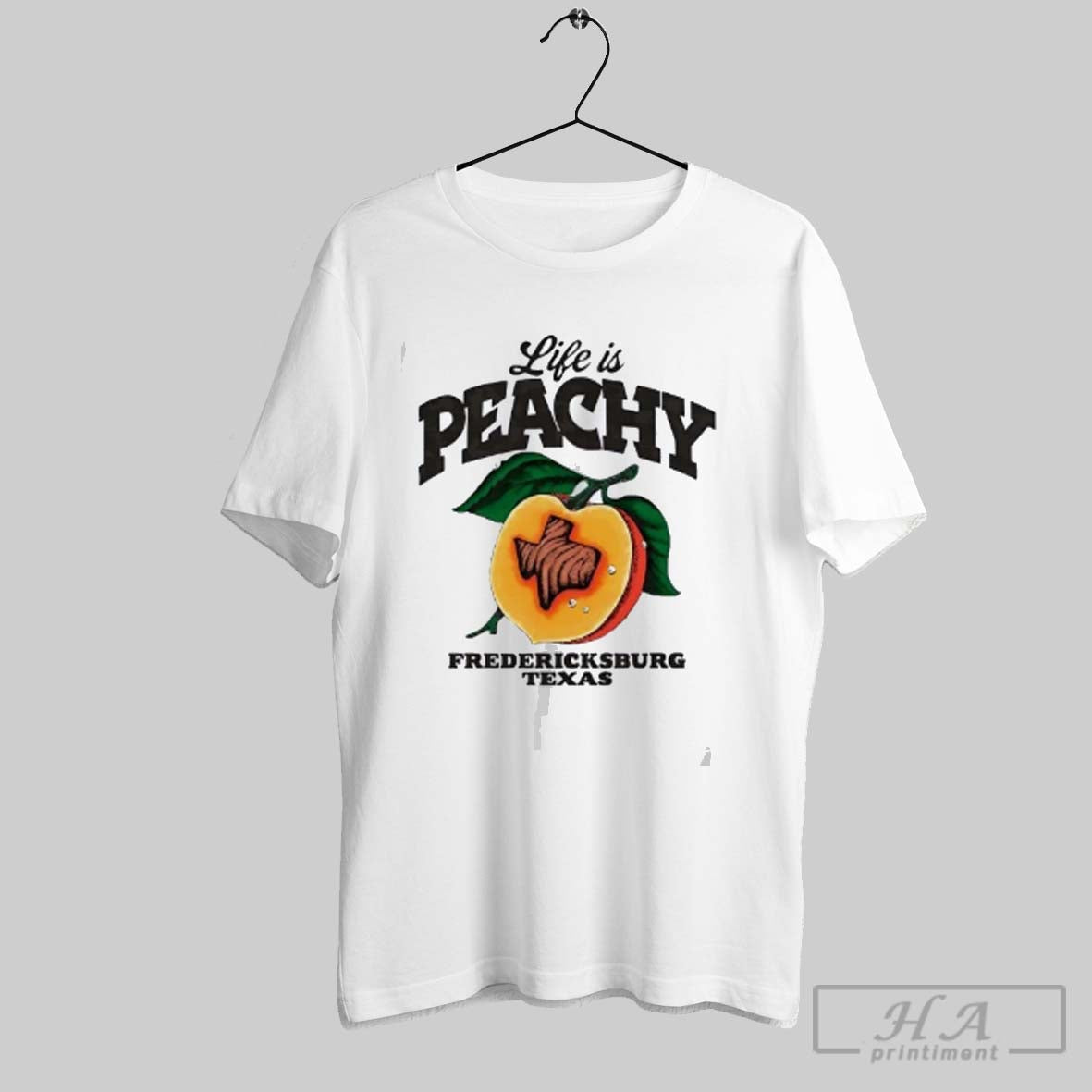 Official Life Is Peachy Fredericksburg Texas - Adult & Kids T-Shirts, Sweatshirts & Hoodies apparel design preview 1