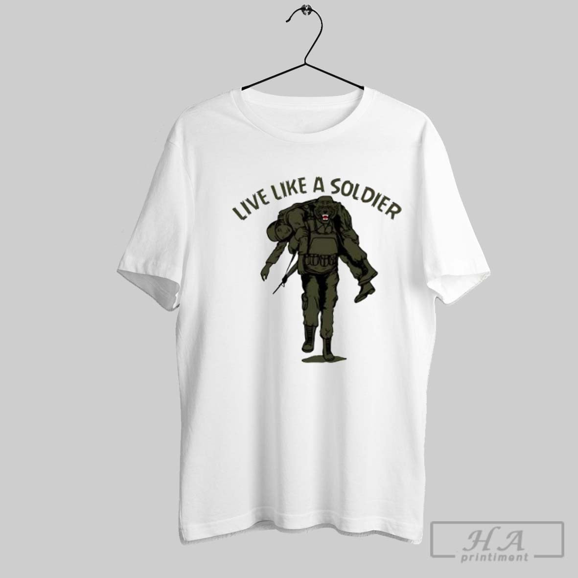 Official Live Like A Soldier Tiger Army Military - Adult & Kids T-Shirts, Sweatshirts & Hoodies apparel design preview 1