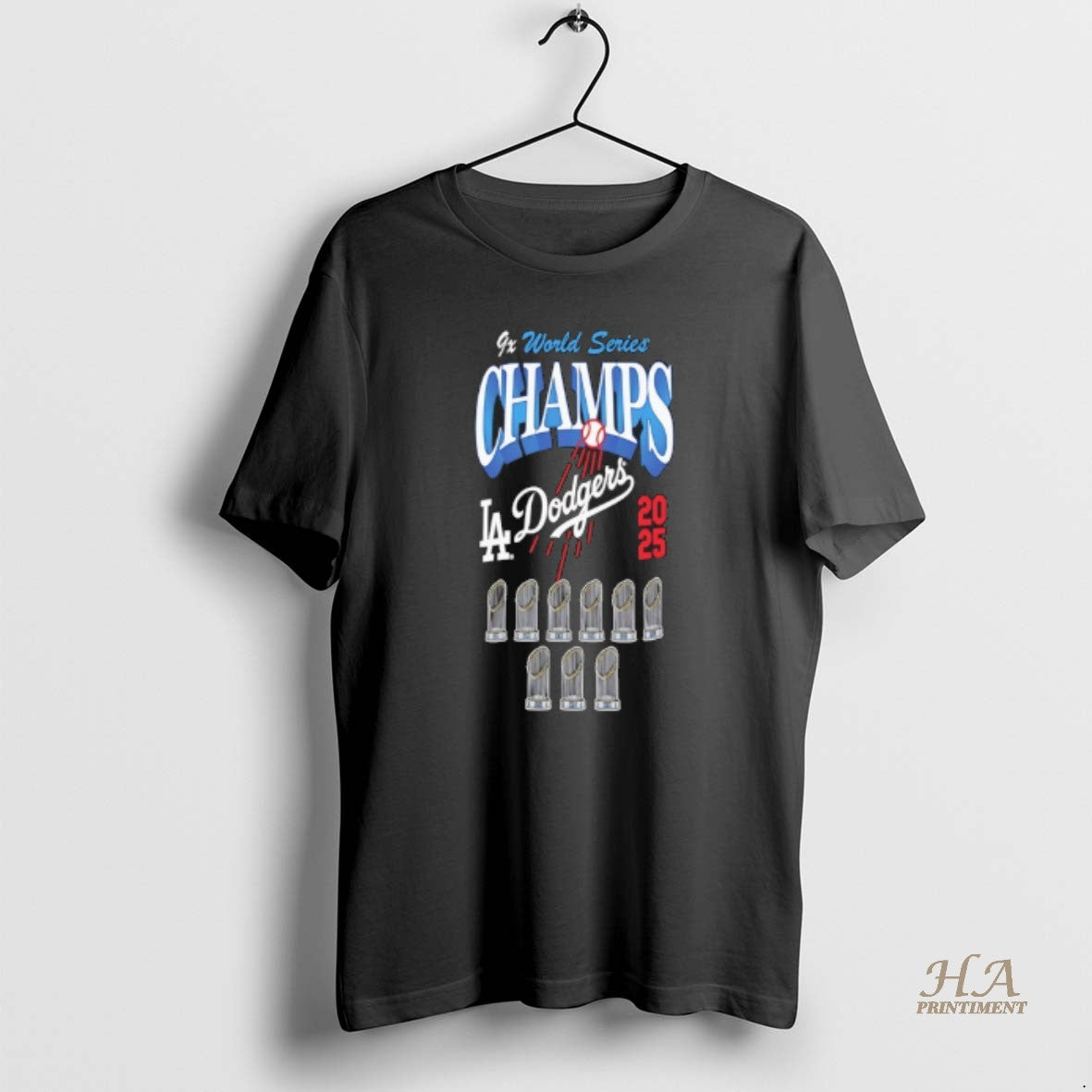 Official Los Angeles Dodgers 9 Time World Series - Adult & Kids T-Shirts, Sweatshirts & Hoodies apparel design preview 1