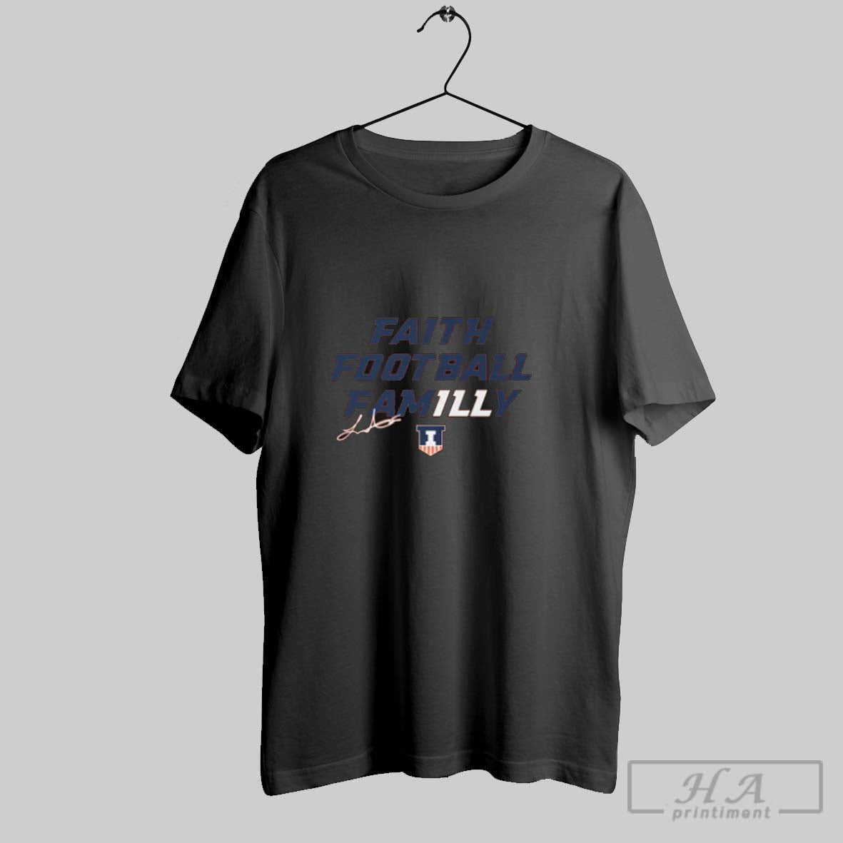 Official Luke Altmyer Faith Football Familly Illinois - Adult & Kids T-Shirts, Sweatshirts & Hoodies apparel design preview 1