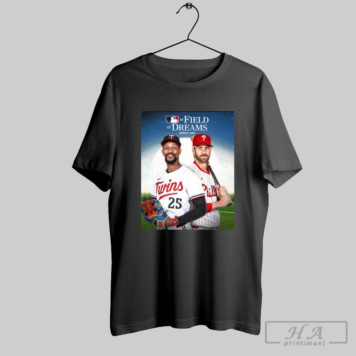 Official Mlb At Field Of Dreams Minnesota Twins And - Adult & Kids T-Shirts, Sweatshirts & Hoodies apparel design preview 1
