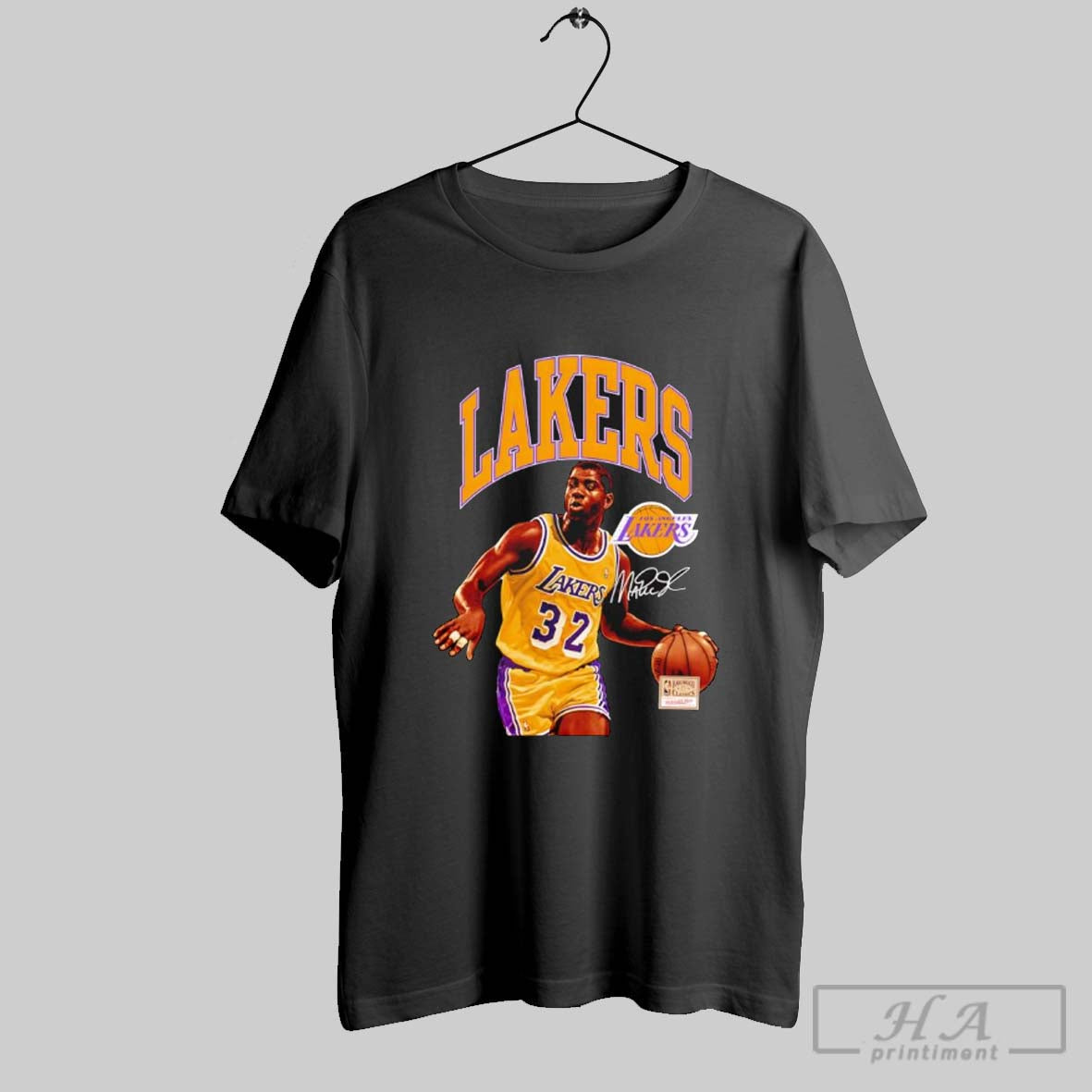 Official Magic Johnson Los Angeles Lakers Mitchell - Adult & Kids T-Shirts, Sweatshirts & Hoodies apparel design preview 1