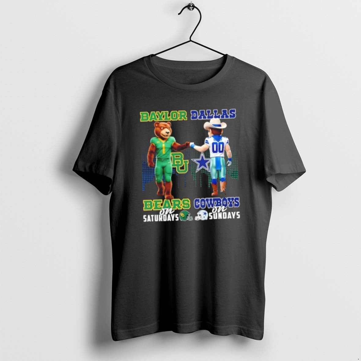Official Mascots Baylor Bears On Saturdays X Dallas - Adult & Kids T-Shirts, Sweatshirts & Hoodies apparel design preview 1