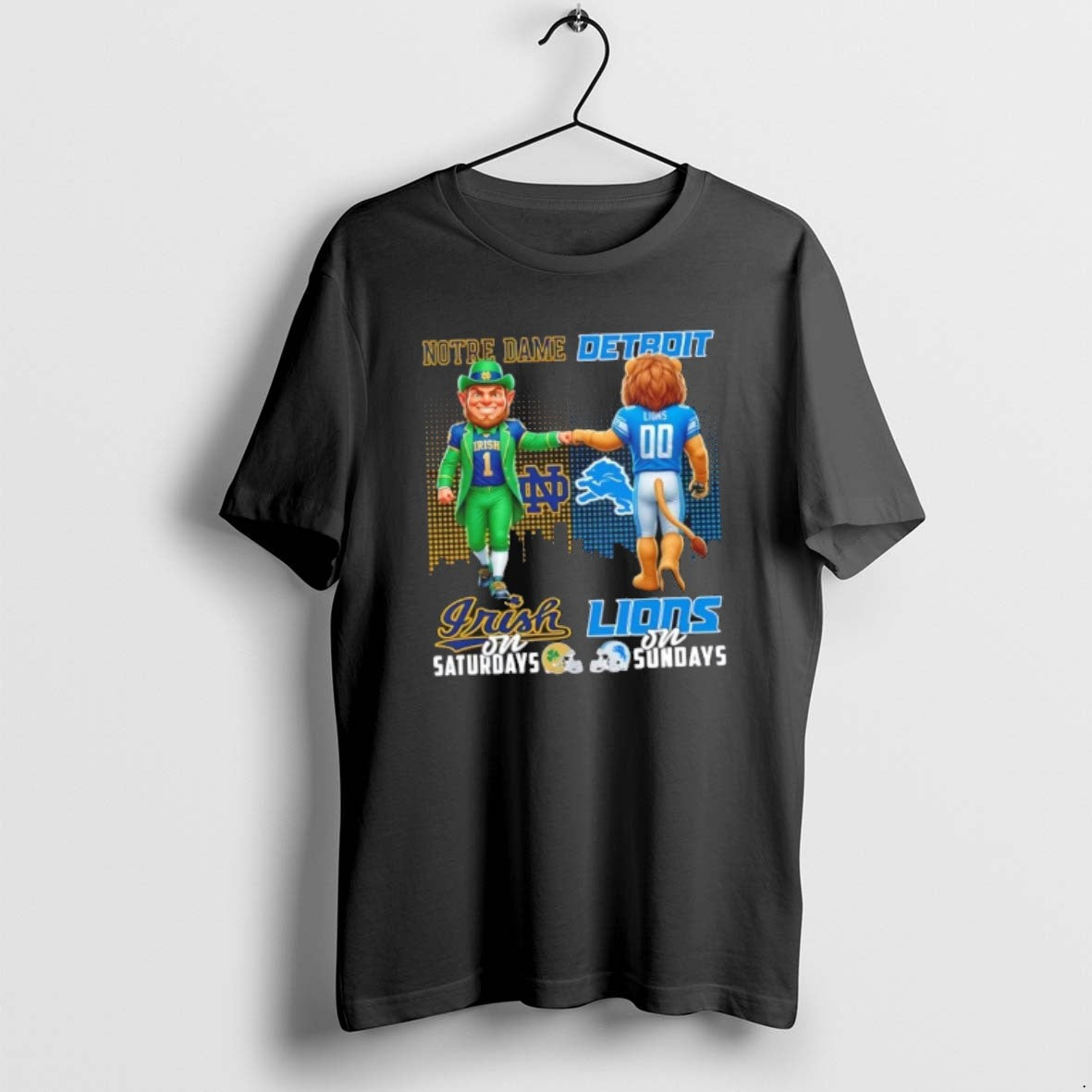 Official Mascots Notre Dame Fighting Irish On - Adult & Kids T-Shirts, Sweatshirts & Hoodies apparel design preview 1