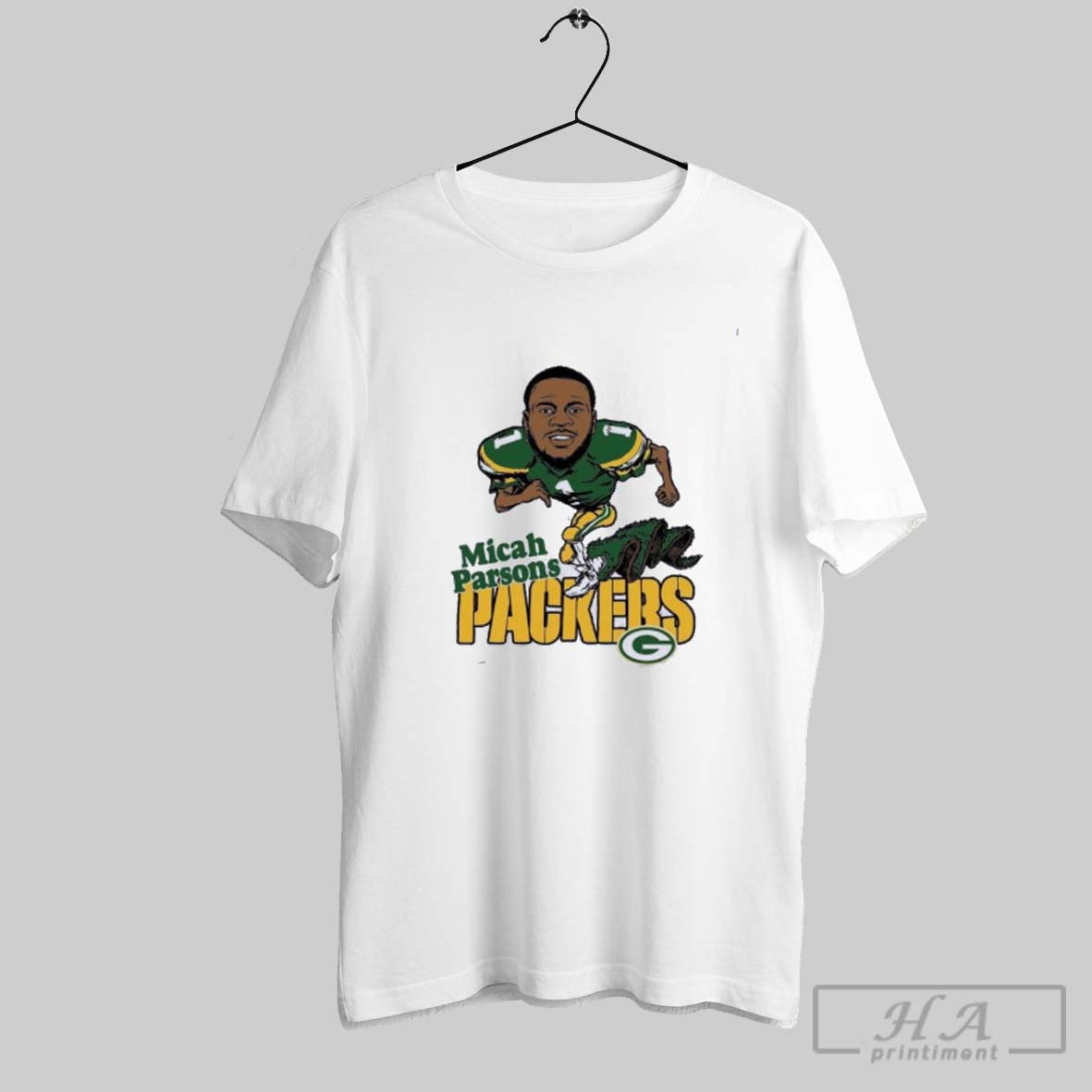 Official Micah Parsons Green Bay Packers Caricature - Adult & Kids T-Shirts, Sweatshirts & Hoodies apparel design preview 1
