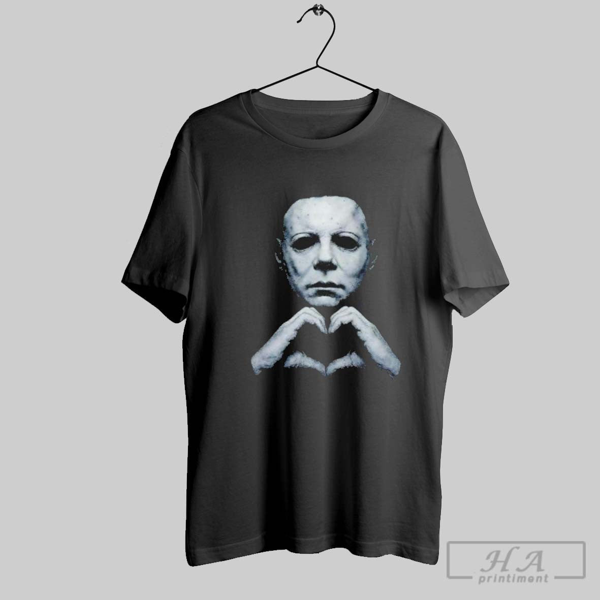 Official Michael Myers Creepy Heart Hands Halloween - Adult & Kids T-Shirts, Sweatshirts & Hoodies apparel design preview 1