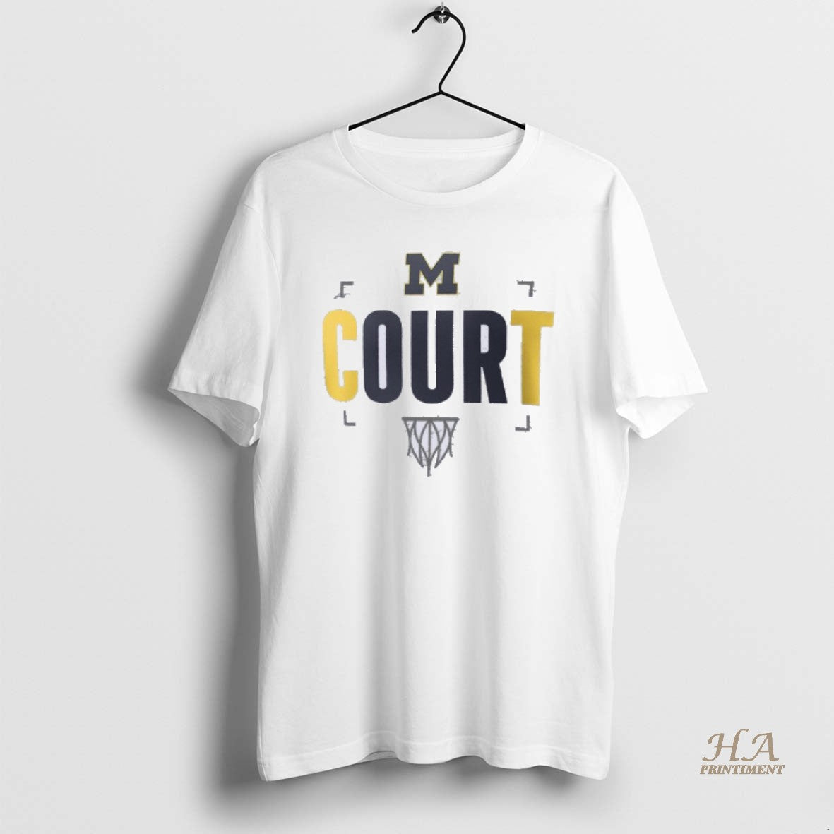 Official Michigan Wolverines Basketball Our Court - Adult & Kids T-Shirts, Sweatshirts & Hoodies apparel design preview 1