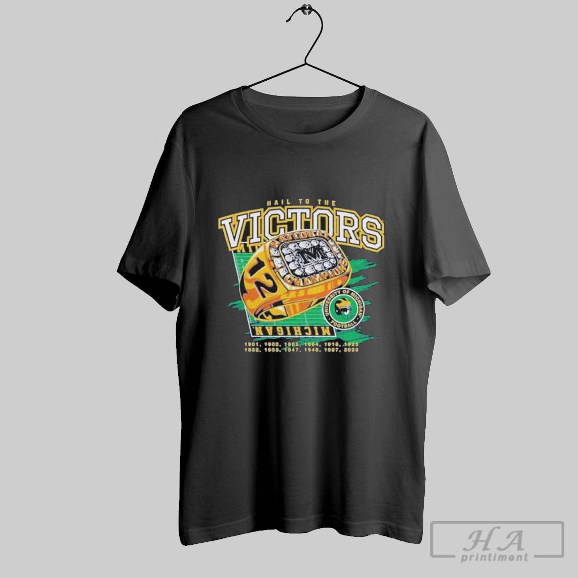 Official Michigan Wolverines Hail To The Victors 12 - Adult & Kids T-Shirts, Sweatshirts & Hoodies apparel design preview 1