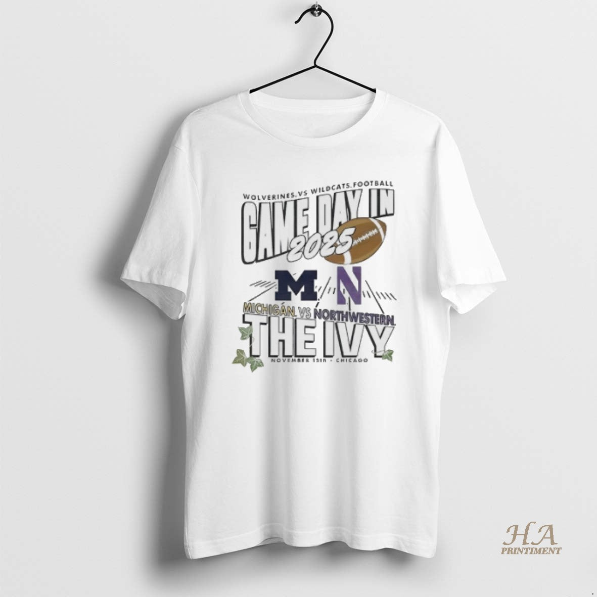 Official Michigan Wolverines Vs Northwestern Wildcats - Adult & Kids T-Shirts, Sweatshirts & Hoodies apparel design preview 1