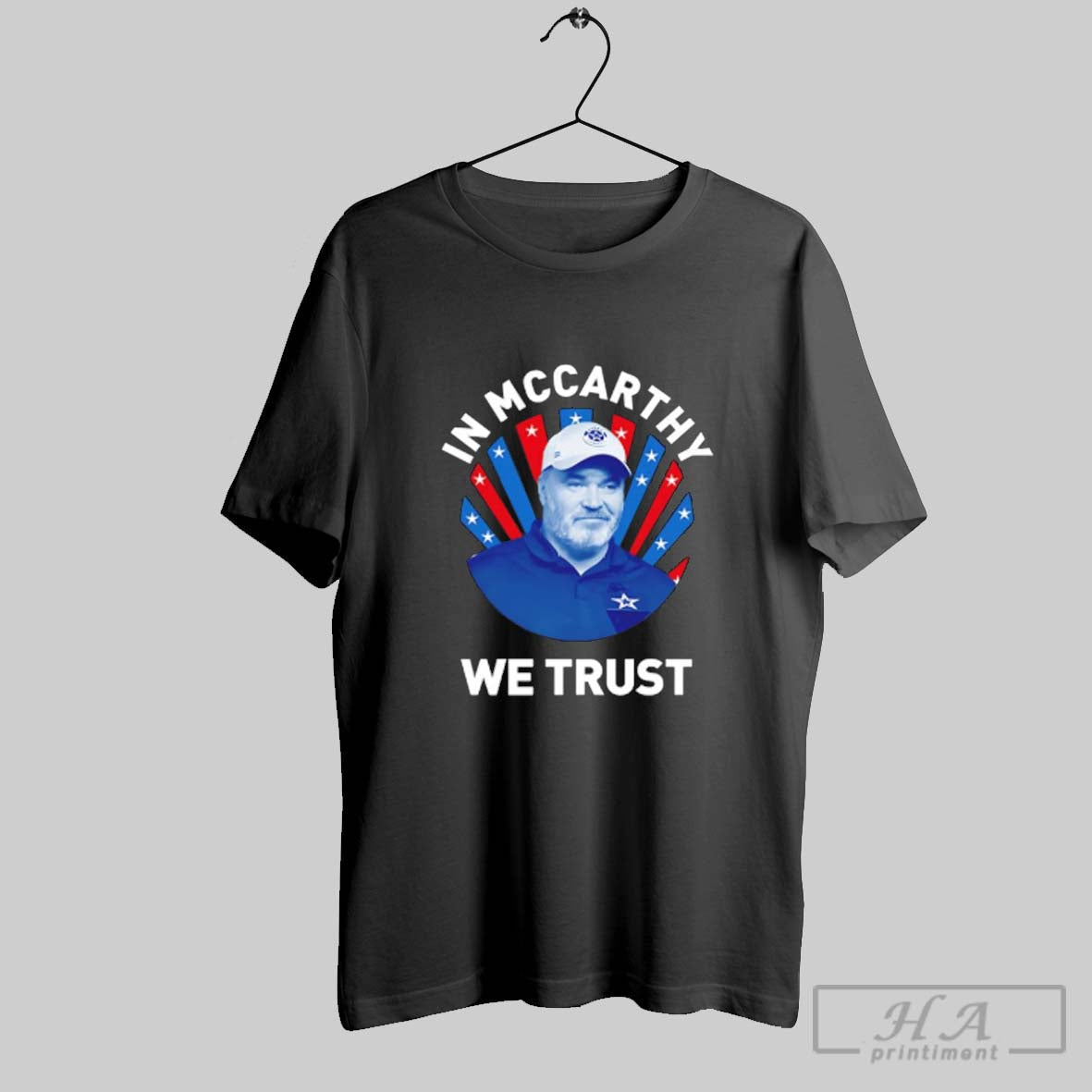 Official Mike Mccarthy In We Trust Football Coach - Adult & Kids T-Shirts, Sweatshirts & Hoodies apparel design preview 1