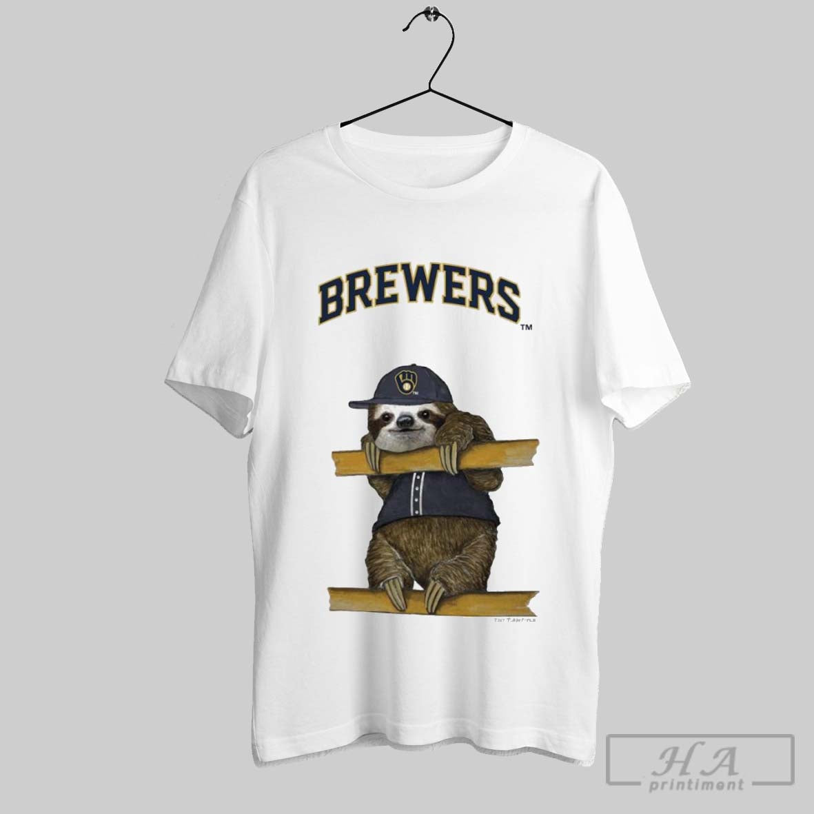 Official Milwaukee Brewers Tiny Turnip Sloth 2025 - Adult & Kids T-Shirts, Sweatshirts & Hoodies apparel design preview 1