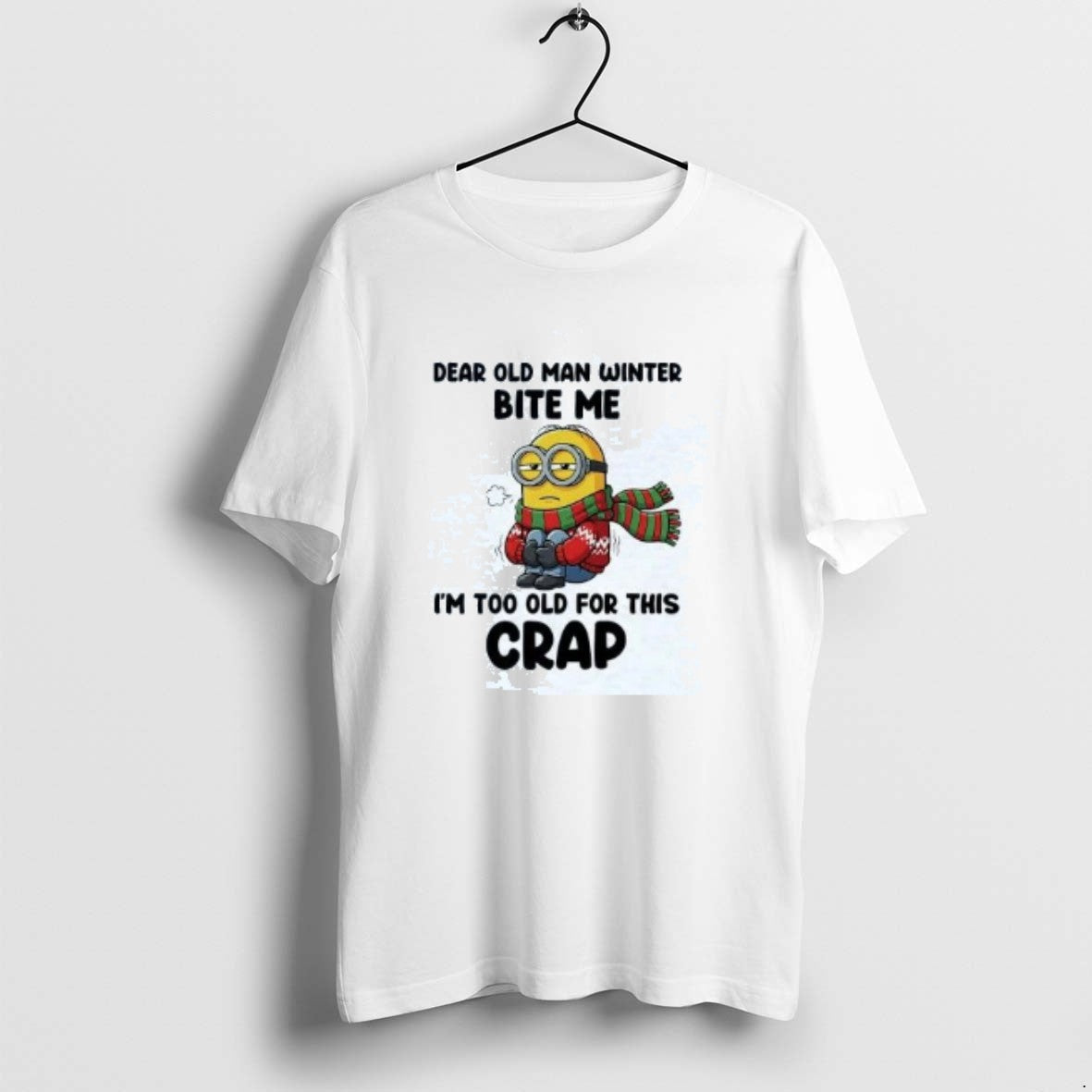 Official Minion Dear Old Man Winter Bite Me Im Too - Adult & Kids T-Shirts, Sweatshirts & Hoodies apparel design preview 1