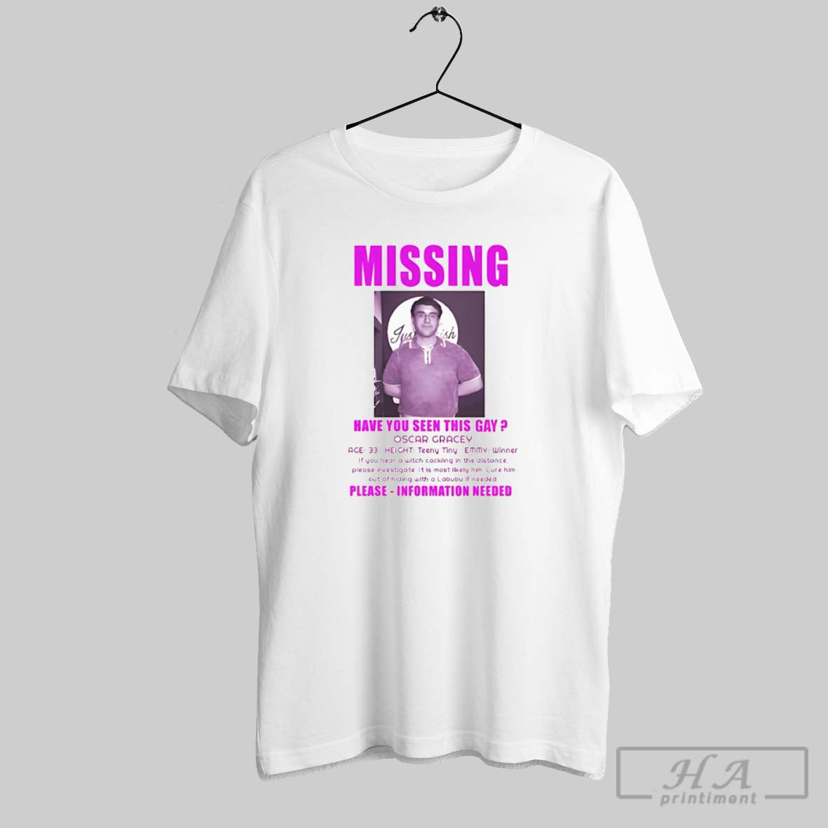 Official Missing Have You Seen This Gay Oscar Gracey - Adult & Kids T-Shirts, Sweatshirts & Hoodies apparel design preview 1