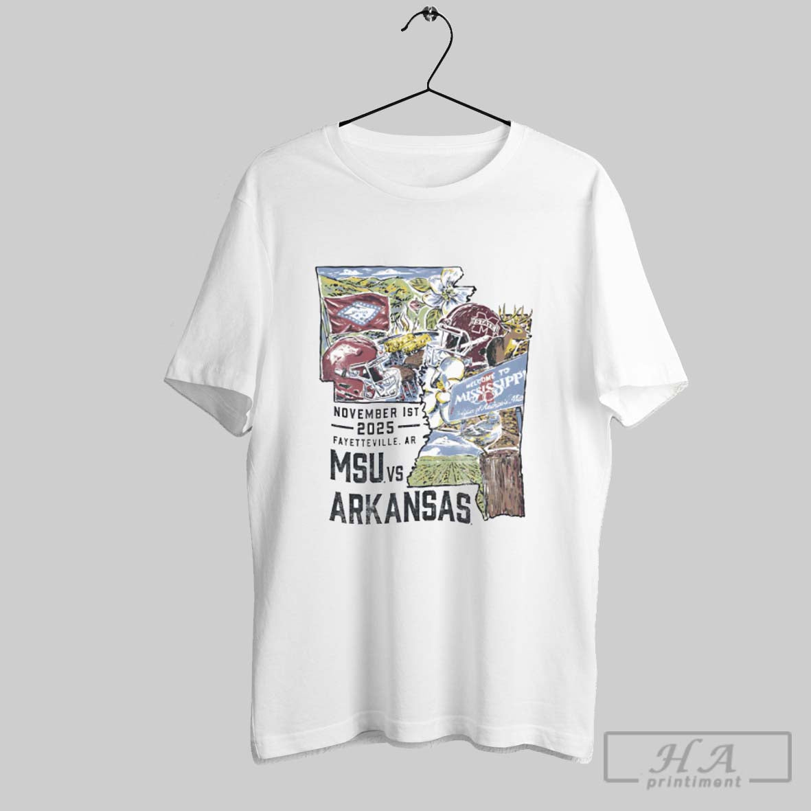 Official Mississippi State Vs Arkansas Game Day 2025 - Adult & Kids T-Shirts, Sweatshirts & Hoodies apparel design preview 1