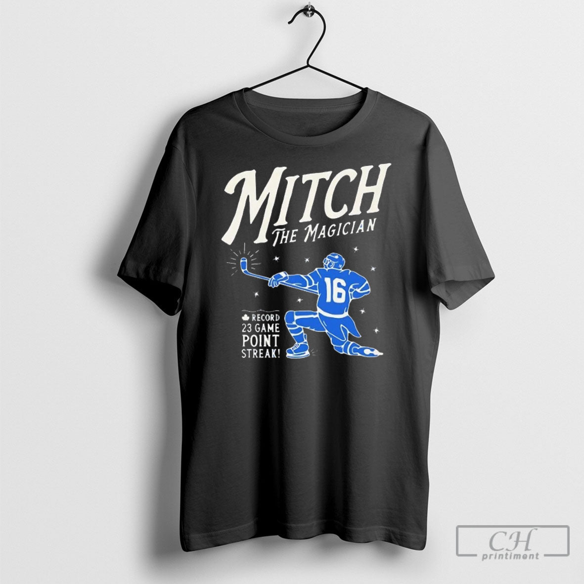 Official Mitchell Marner The Magician Record 23 Game - Adult & Kids T-Shirts, Sweatshirts & Hoodies apparel design preview 1