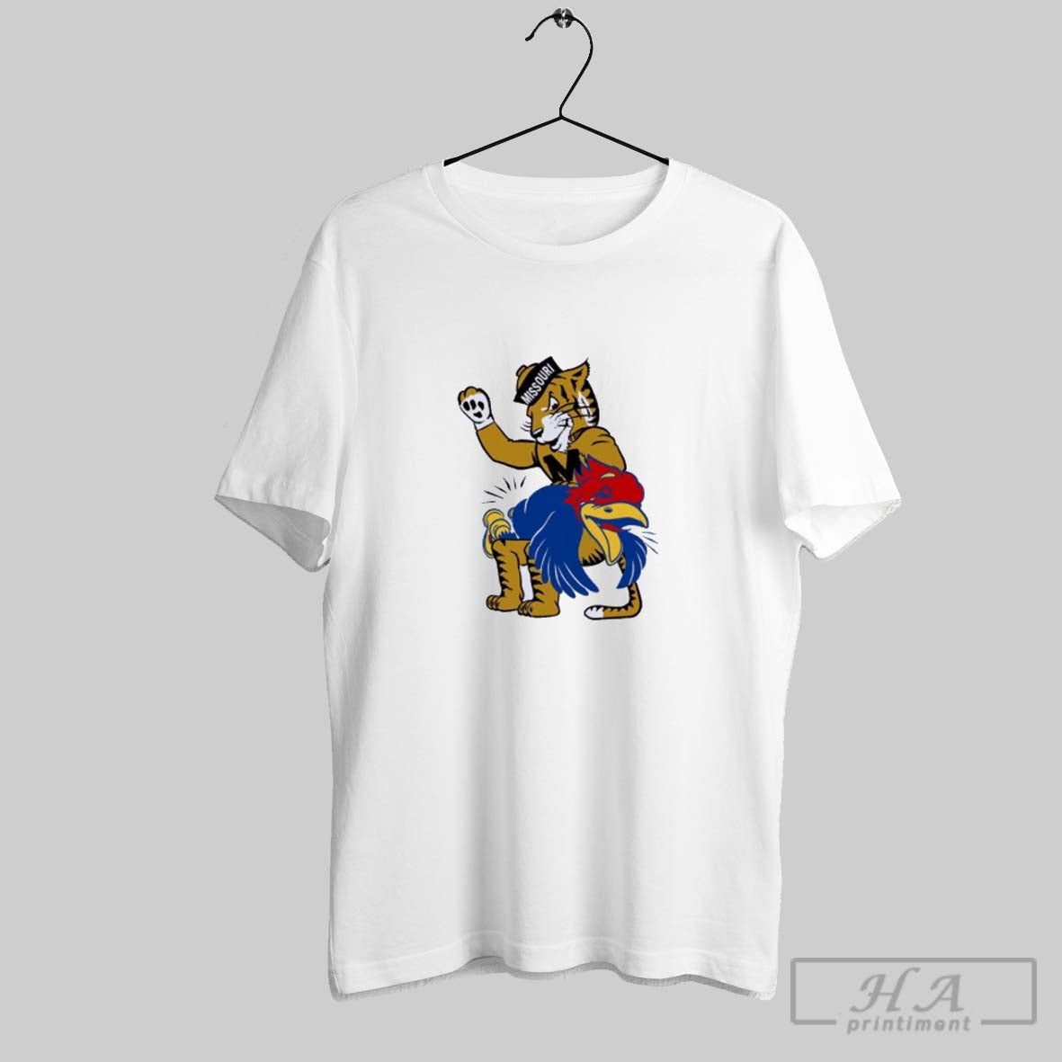 Official Mizzou Tiger Slap Kansas Jayhawks - Adult & Kids T-Shirts, Sweatshirts & Hoodies apparel design preview 1