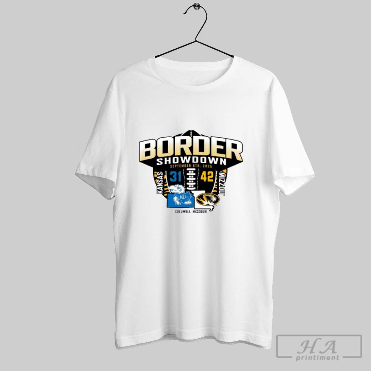 Official Mizzou Tigers Football Victory Score Vs - Adult & Kids T-Shirts, Sweatshirts & Hoodies apparel design preview 1