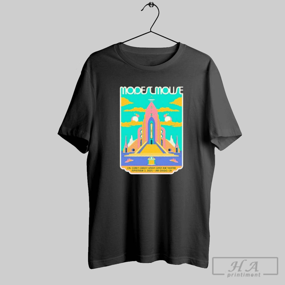 Official Modest Mouse Cal Coast Credit Union Open Air - Adult & Kids T-Shirts, Sweatshirts & Hoodies apparel design preview 1