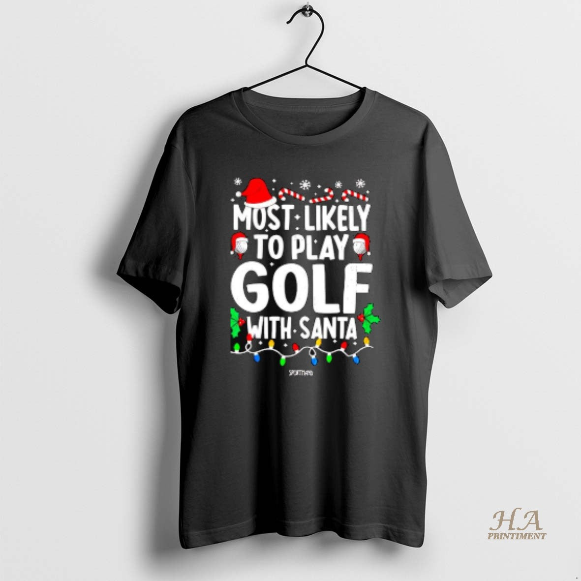 Official Most Likely To Play Golf With Santa - Adult & Kids T-Shirts, Sweatshirts & Hoodies apparel design preview 1