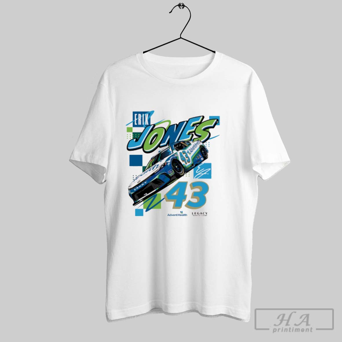 Official Nascar Erik Jones No 43 Legacy Motor Club - Adult & Kids T-Shirts, Sweatshirts & Hoodies apparel design preview 1