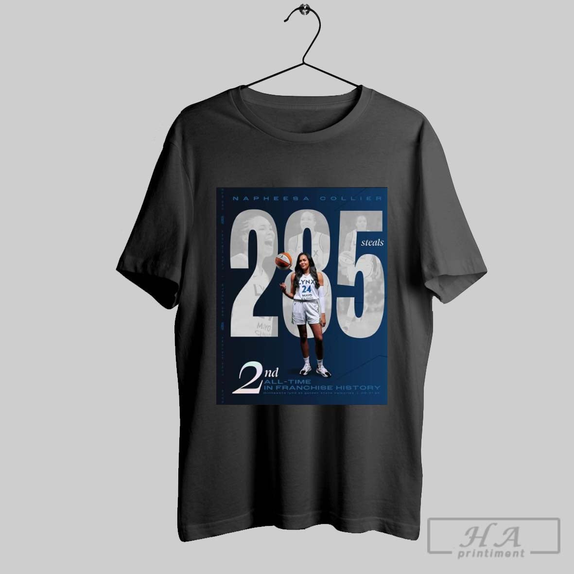 Official Napheesa Collier Minnesota Lynx 285 Steals - Adult & Kids T-Shirts, Sweatshirts & Hoodies apparel design preview 1