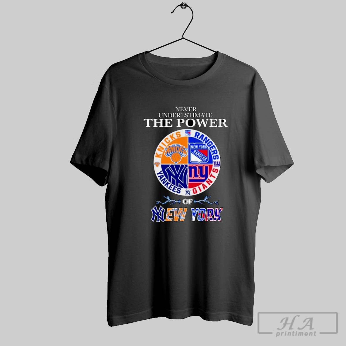 Official Never Underestimate The Power Of New York - Adult & Kids T-Shirts, Sweatshirts & Hoodies apparel design preview 1