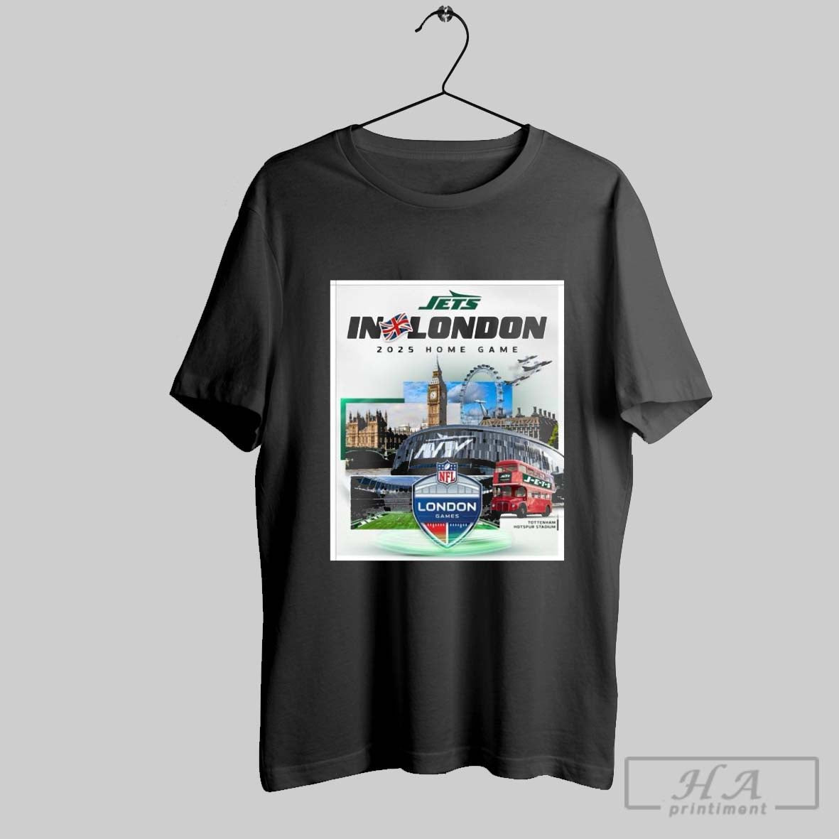Official New York Jets In London 2025 Home Game - Adult & Kids T-Shirts, Sweatshirts & Hoodies apparel design preview 1