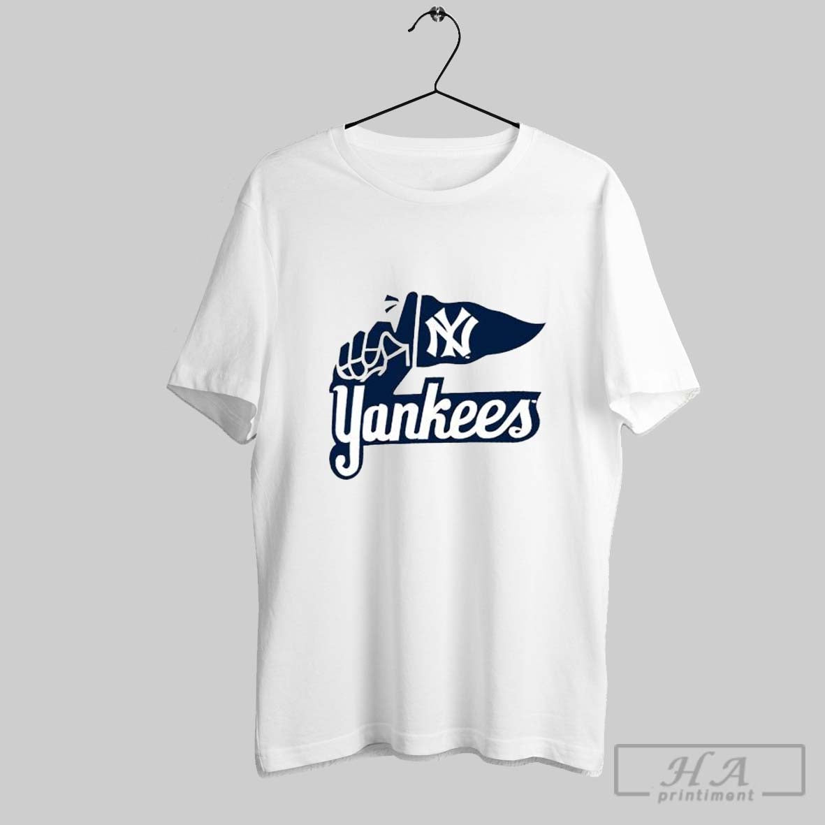 Official New York Yankees Logo Hand Holding Flag - Adult & Kids T-Shirts, Sweatshirts & Hoodies apparel design preview 1