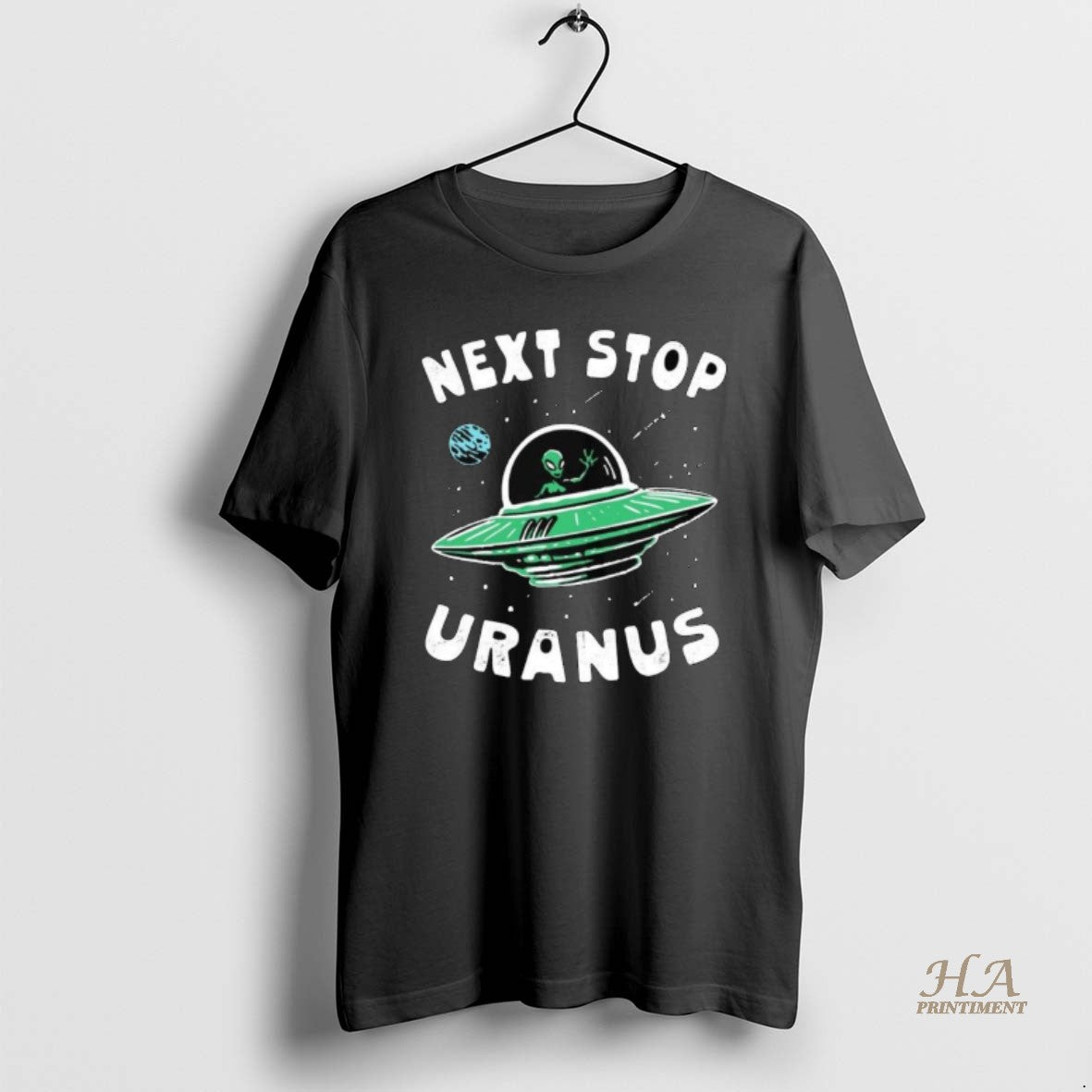 Official Next Stop Uranus Ufo Long Sleve - Adult & Kids T-Shirts, Sweatshirts & Hoodies apparel design preview 1