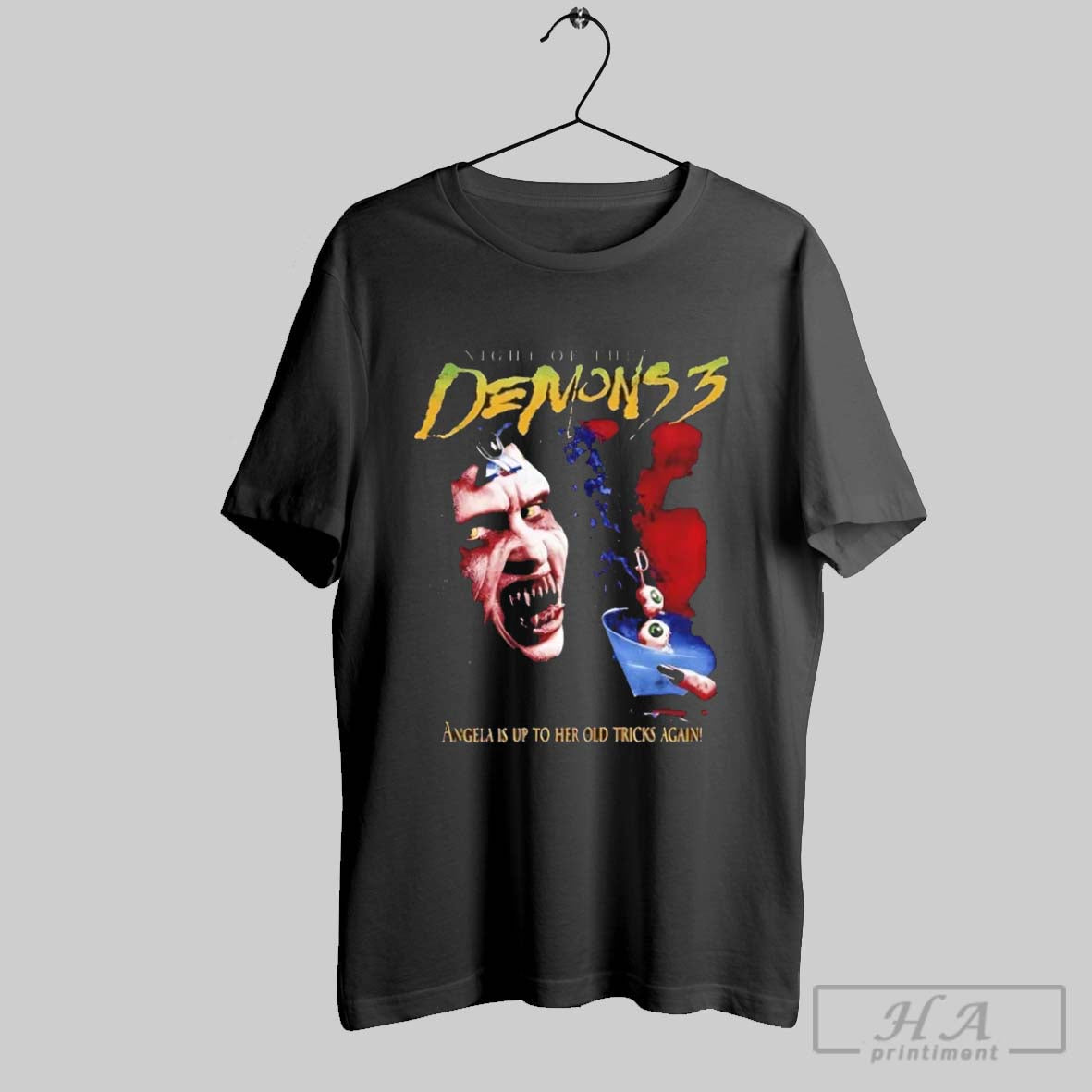 Official Night Of The Demons 3 Angela Is Up To Her - Adult & Kids T-Shirts, Sweatshirts & Hoodies apparel design preview 1
