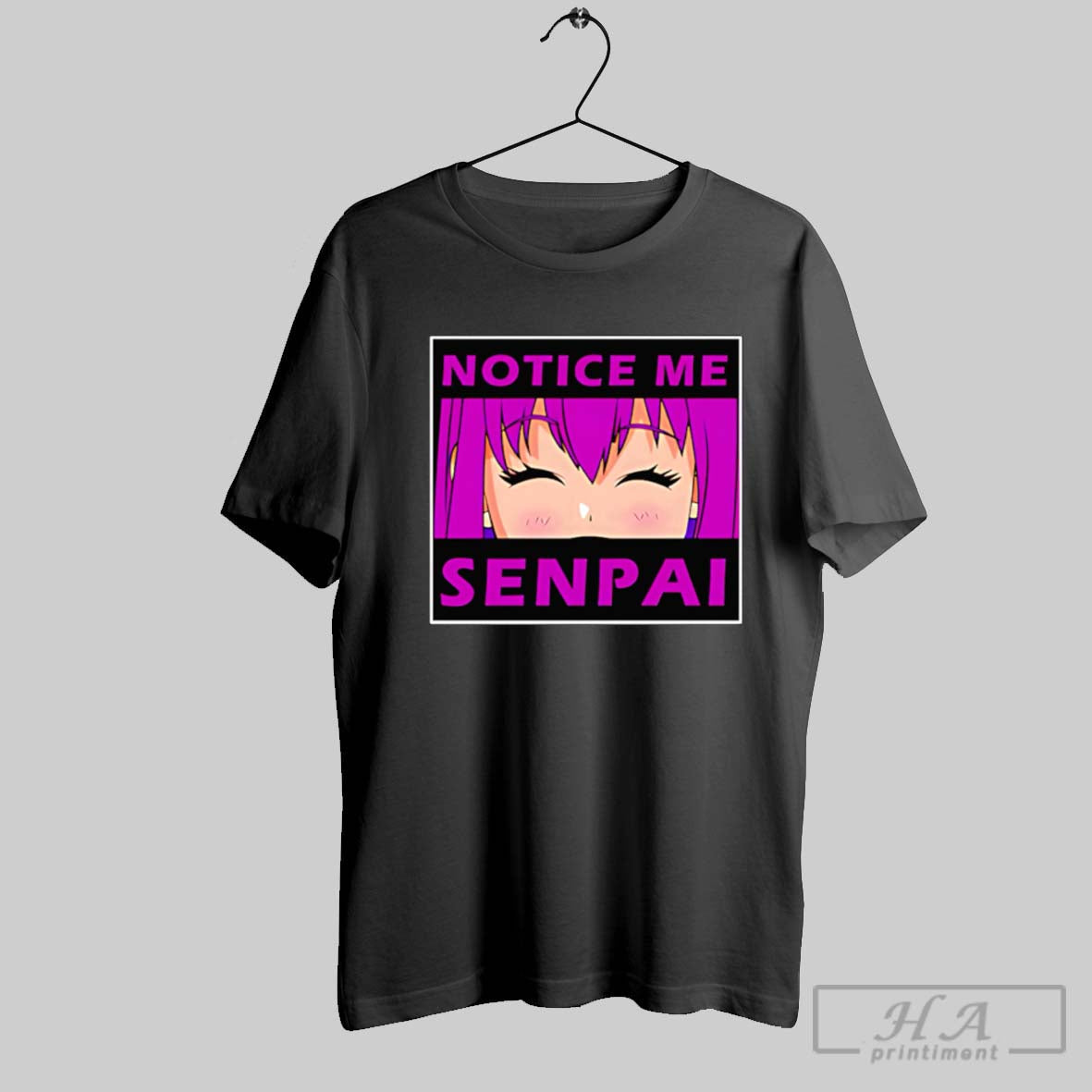 Official Notice Me Senpai Poster - Adult & Kids T-Shirts, Sweatshirts & Hoodies apparel design preview 1