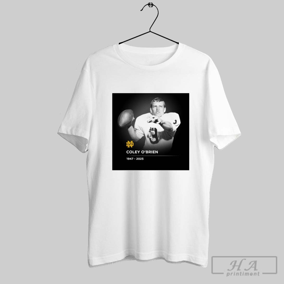Official Notre Dame Fighting Irish Football Rip Coley - Adult & Kids T-Shirts, Sweatshirts & Hoodies apparel design preview 1