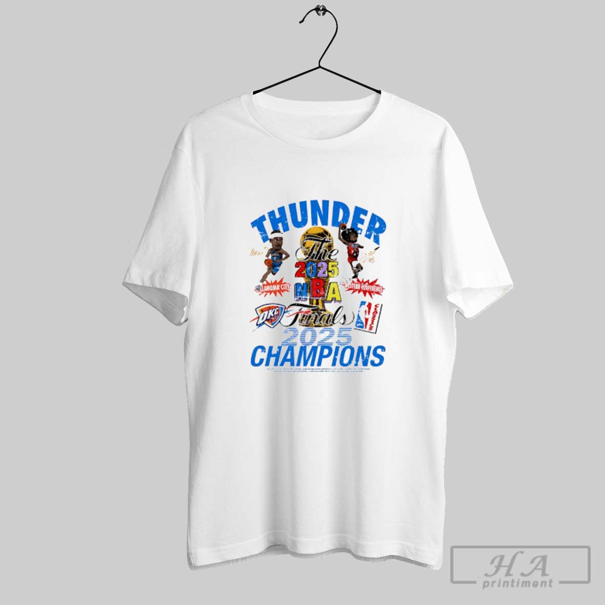 Official Okc Thunder Western Conference 2025 Nba - Adult & Kids T-Shirts, Sweatshirts & Hoodies apparel design preview 1