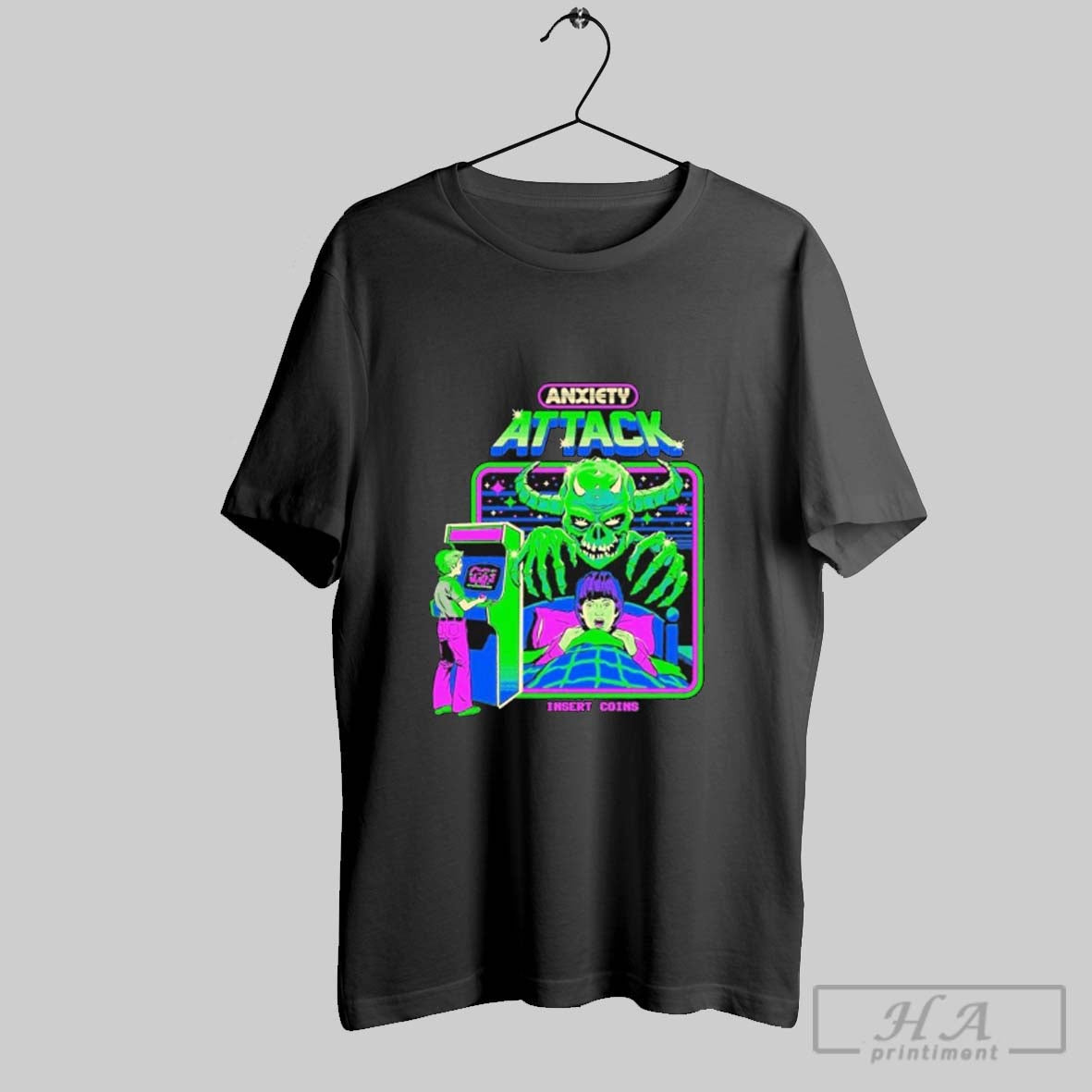 Official Anxiety Attack Insert Coins - Adult & Kids T-Shirts, Sweatshirts & Hoodies apparel design preview 1