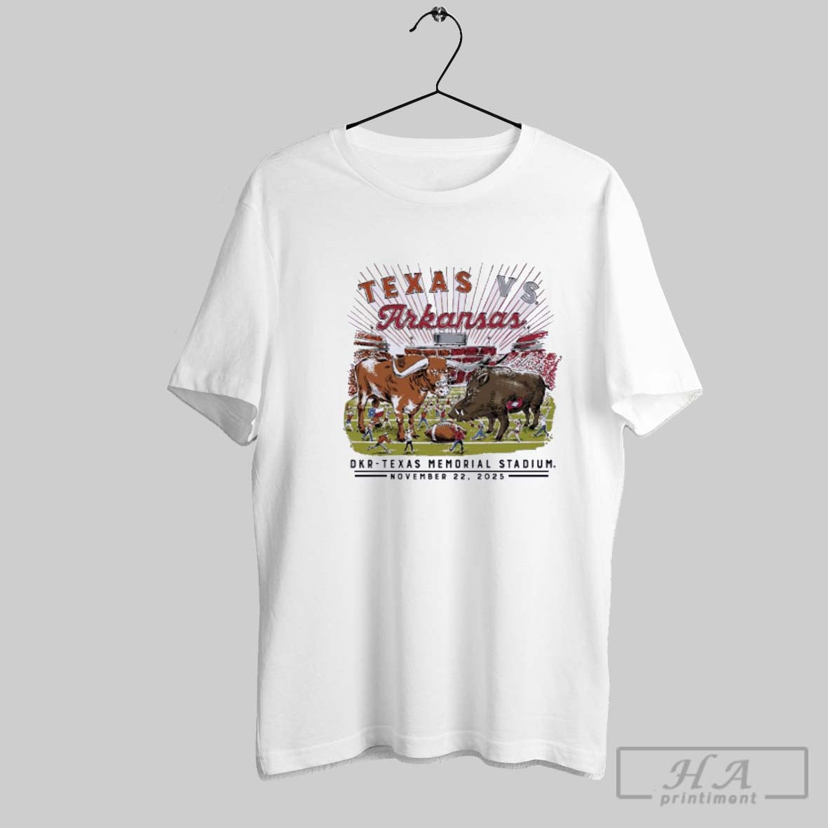 Official Arkansas Vs Texas Longhorns Game Day 2025 - Adult & Kids T-Shirts, Sweatshirts & Hoodies apparel design preview 1