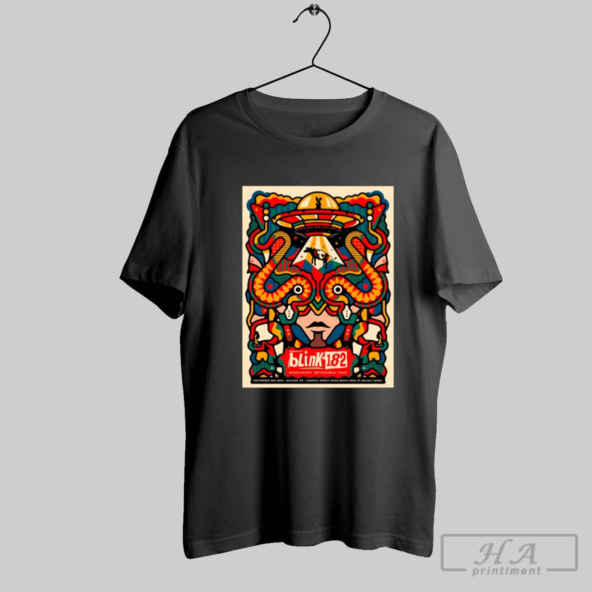 Official Blink 182 Missionary Impossible Tour - Adult & Kids T-Shirts, Sweatshirts & Hoodies apparel design preview 1