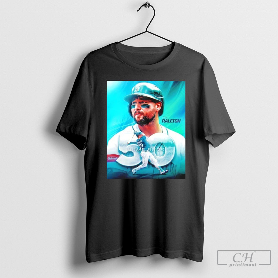 Official Cal Raleigh 50 Home Runs Sweater - Adult & Kids T-Shirts, Sweatshirts & Hoodies apparel design preview 1