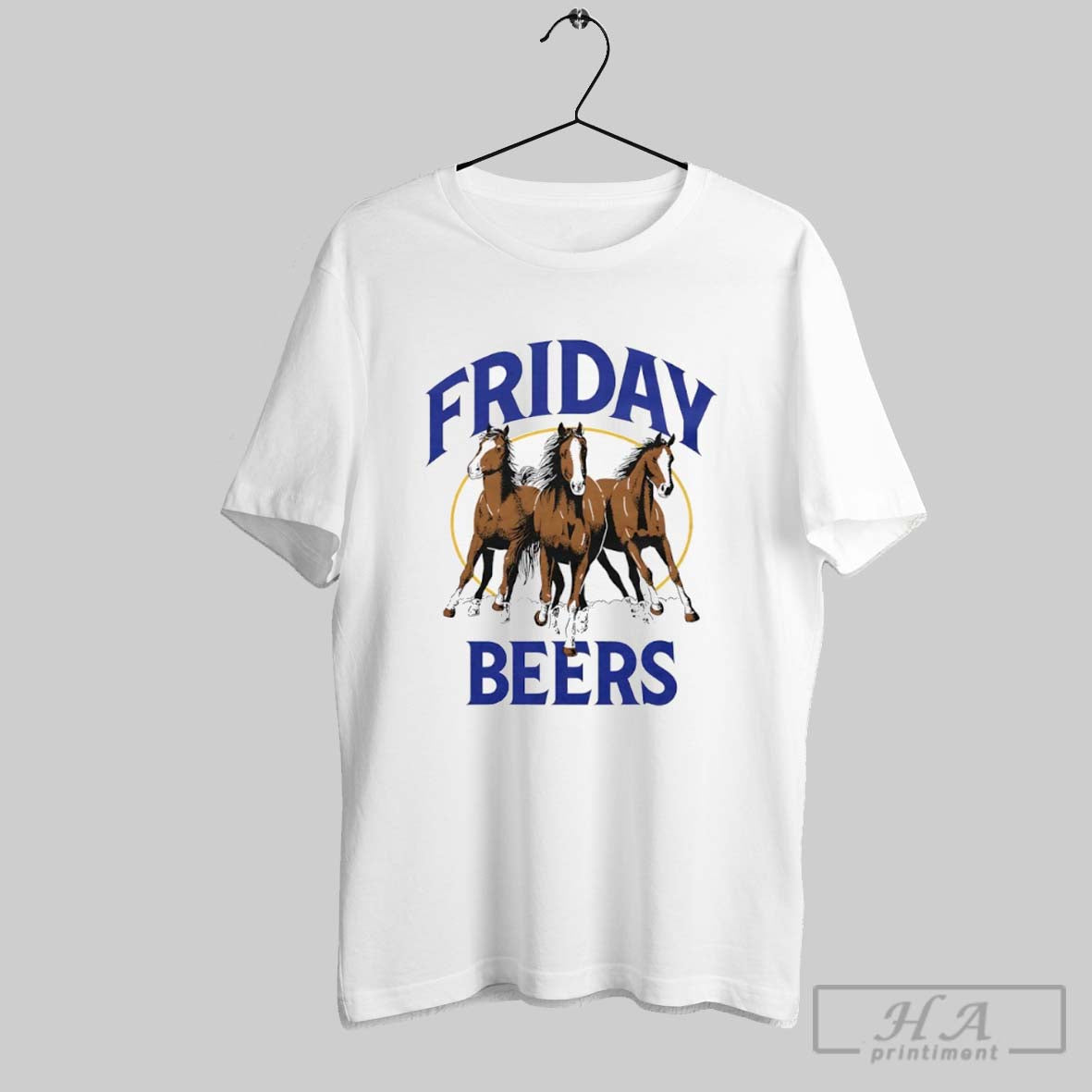 Official Friday Beers Horses - Adult & Kids T-Shirts, Sweatshirts & Hoodies apparel design preview 1