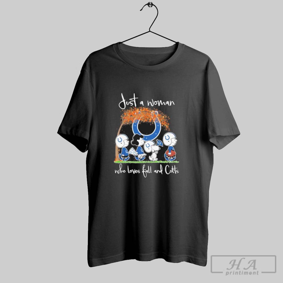 Official Just A Woman Who Loves Fall And Indianapolis - Adult & Kids T-Shirts, Sweatshirts & Hoodies apparel design preview 1