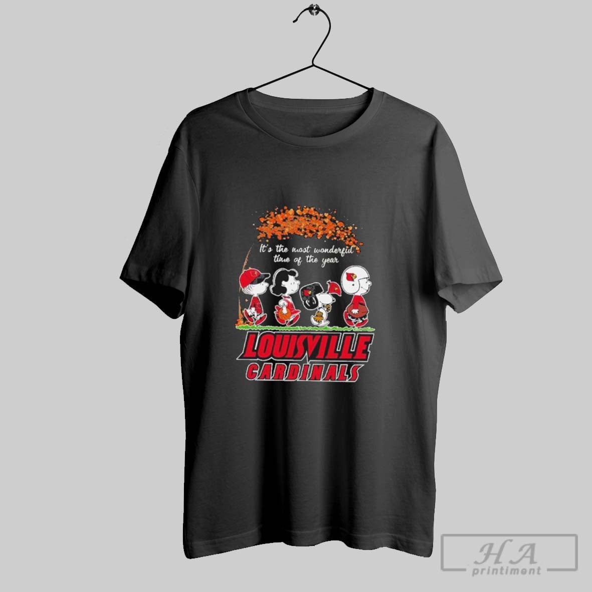 Official Louisville Cardinals And Peanuts Character - Adult & Kids T-Shirts, Sweatshirts & Hoodies apparel design preview 1