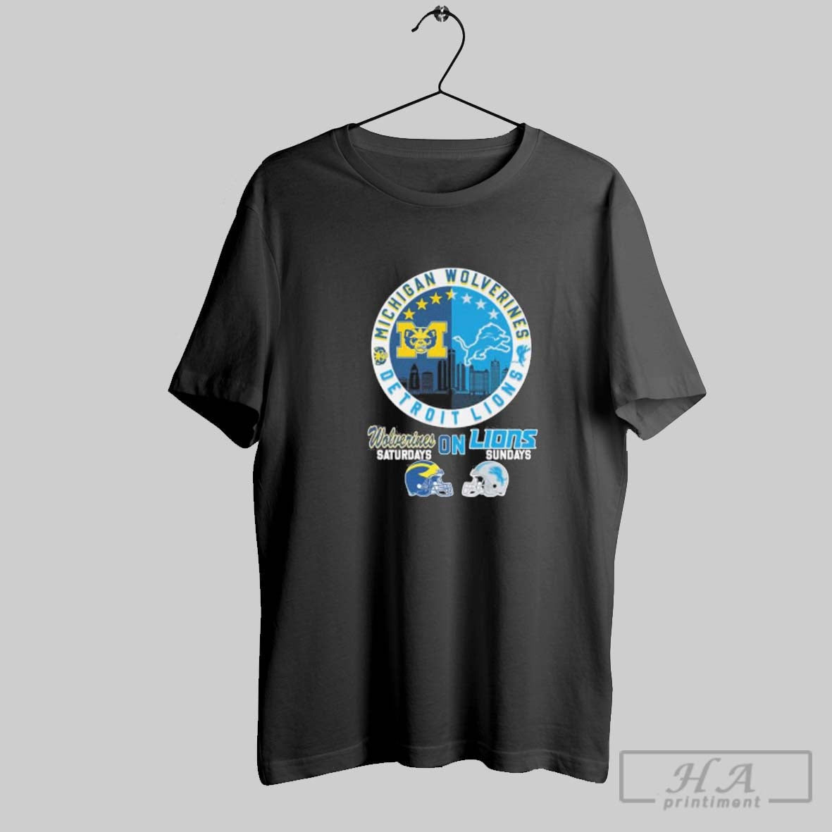 Official Michigan On Saturdays And Lions Sundays 2025 - Adult & Kids T-Shirts, Sweatshirts & Hoodies apparel design preview 1