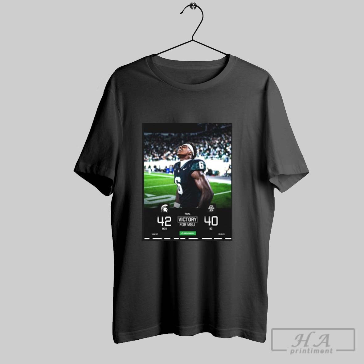 Official Michigan State Spartans Win 42 40 Boston - Adult & Kids T-Shirts, Sweatshirts & Hoodies apparel design preview 1