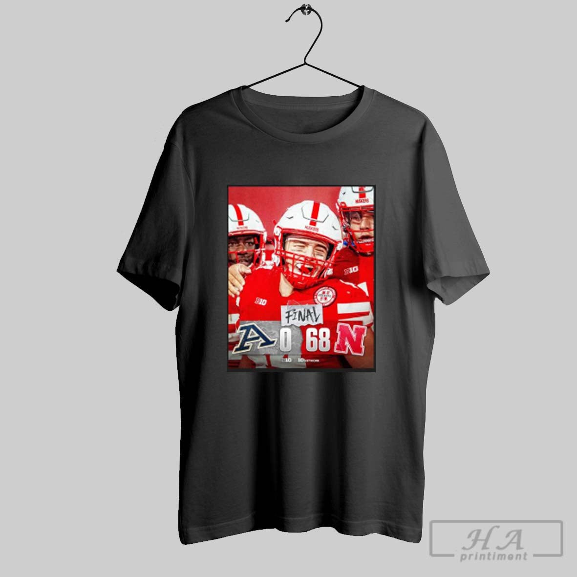 Official Nebraska Cornhuskers Win 68 0 Akron Poster - Adult & Kids T-Shirts, Sweatshirts & Hoodies apparel design preview 1