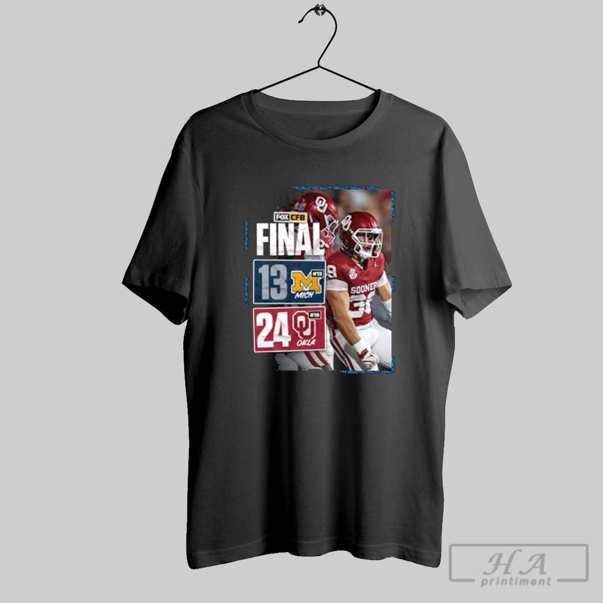 Official Oklahoma Sooners Win 24 13 Michigan Poster - Adult & Kids T-Shirts, Sweatshirts & Hoodies apparel design preview 1