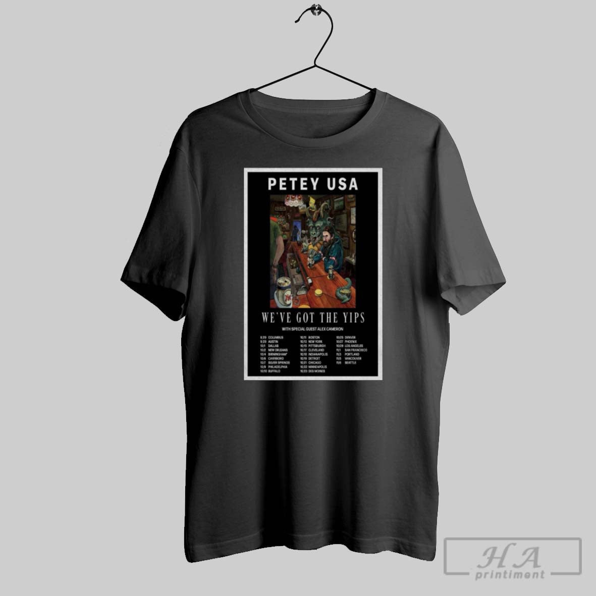 Official Petey Usa Weve Got The Yips 2025 Tour Poster - Adult & Kids T-Shirts, Sweatshirts & Hoodies apparel design preview 1