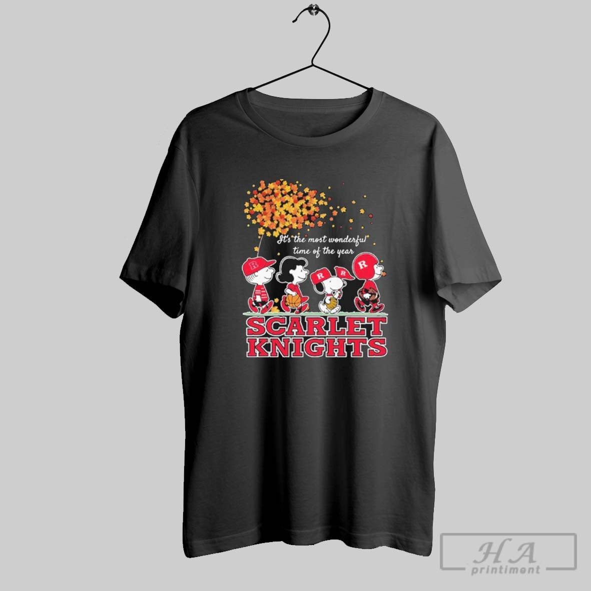 Official Rutgers Scarlet Knights And Peanuts - Adult & Kids T-Shirts, Sweatshirts & Hoodies apparel design preview 1