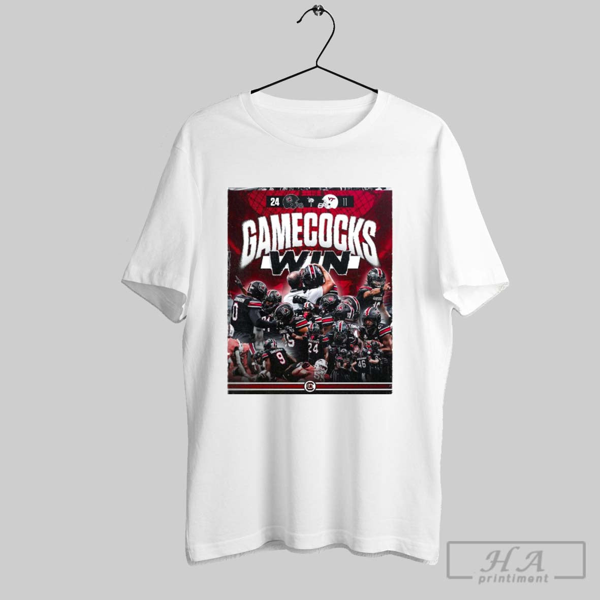 Official South Carolina Gamecocks Win Virginia Tech - Adult & Kids T-Shirts, Sweatshirts & Hoodies apparel design preview 1