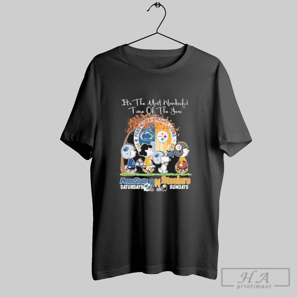 Official The Peanuts Walking X Penn State And - Adult & Kids T-Shirts, Sweatshirts & Hoodies apparel design preview 1